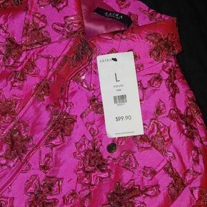 Akira Pink Floral Embroidered Jacket